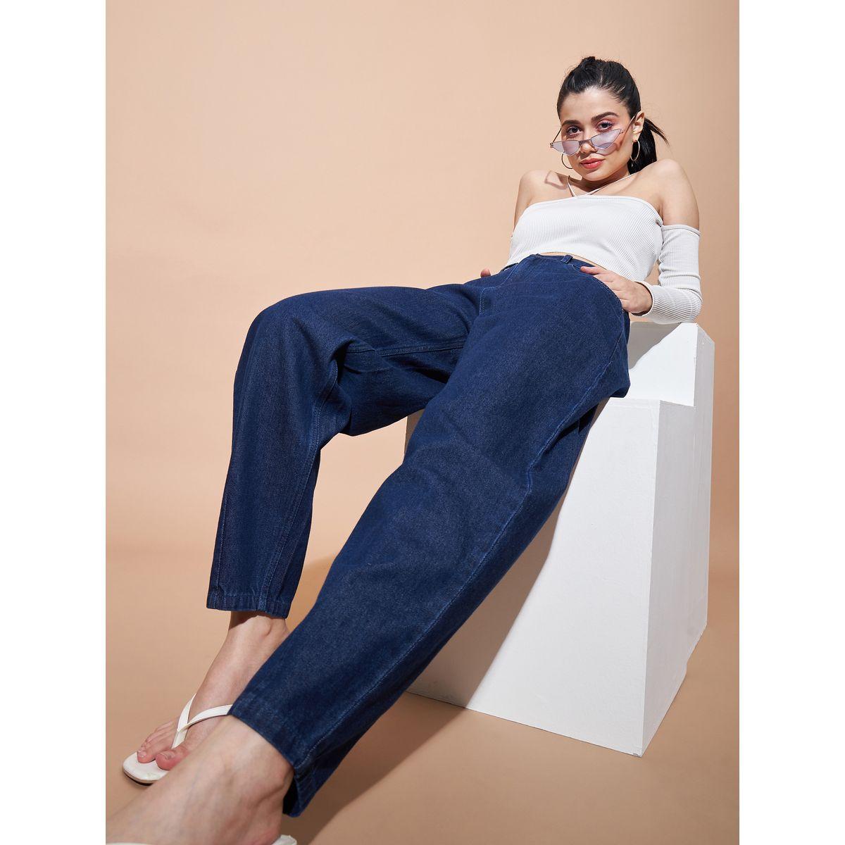 جينز بقصة واسعة وخصر عالي ساسافراس × ستايلي-women-clothing-bottoms-jeans-image-6