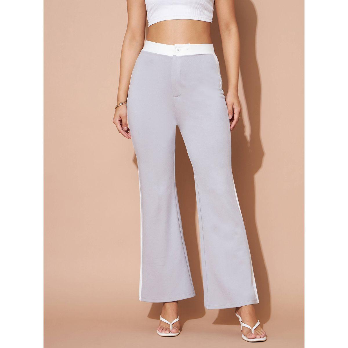 Sassafras X Styli High Rise Contrast Side Panel Flared Pants-women-clothing-bottoms-trousers-image-1
