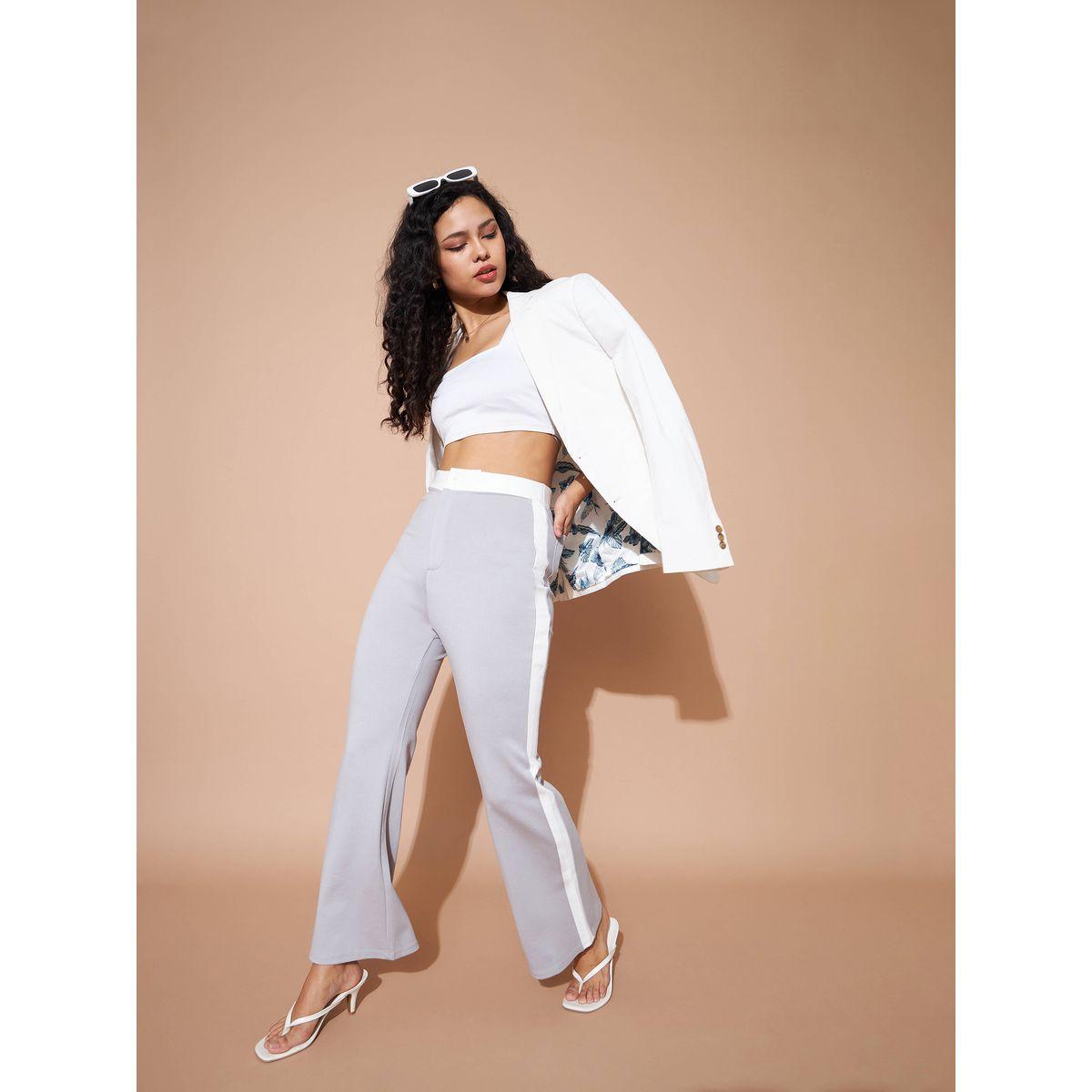 Sassafras X Styli High Rise Contrast Side Panel Flared Pants-women-clothing-bottoms-trousers-image-6