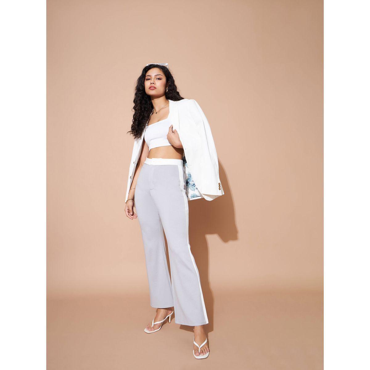 بنطال واسع مزين بشريط جانبي ساسافراس × ستايلي-women-clothing-bottoms-trousers-image-7