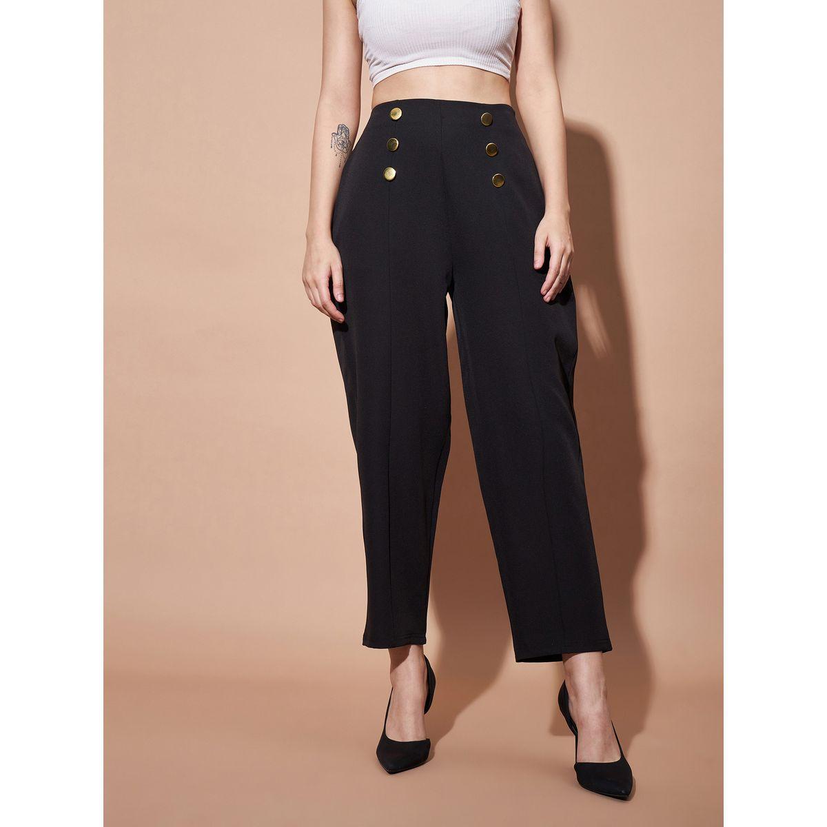 Sassafras X Styli Button Detail Front Darted Balloon Fit Pants-women-clothing-bottoms-trousers-image-1
