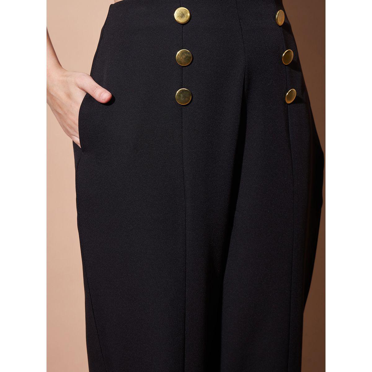 Sassafras X Styli Button Detail Front Darted Balloon Fit Pants-women-clothing-bottoms-trousers-image-4