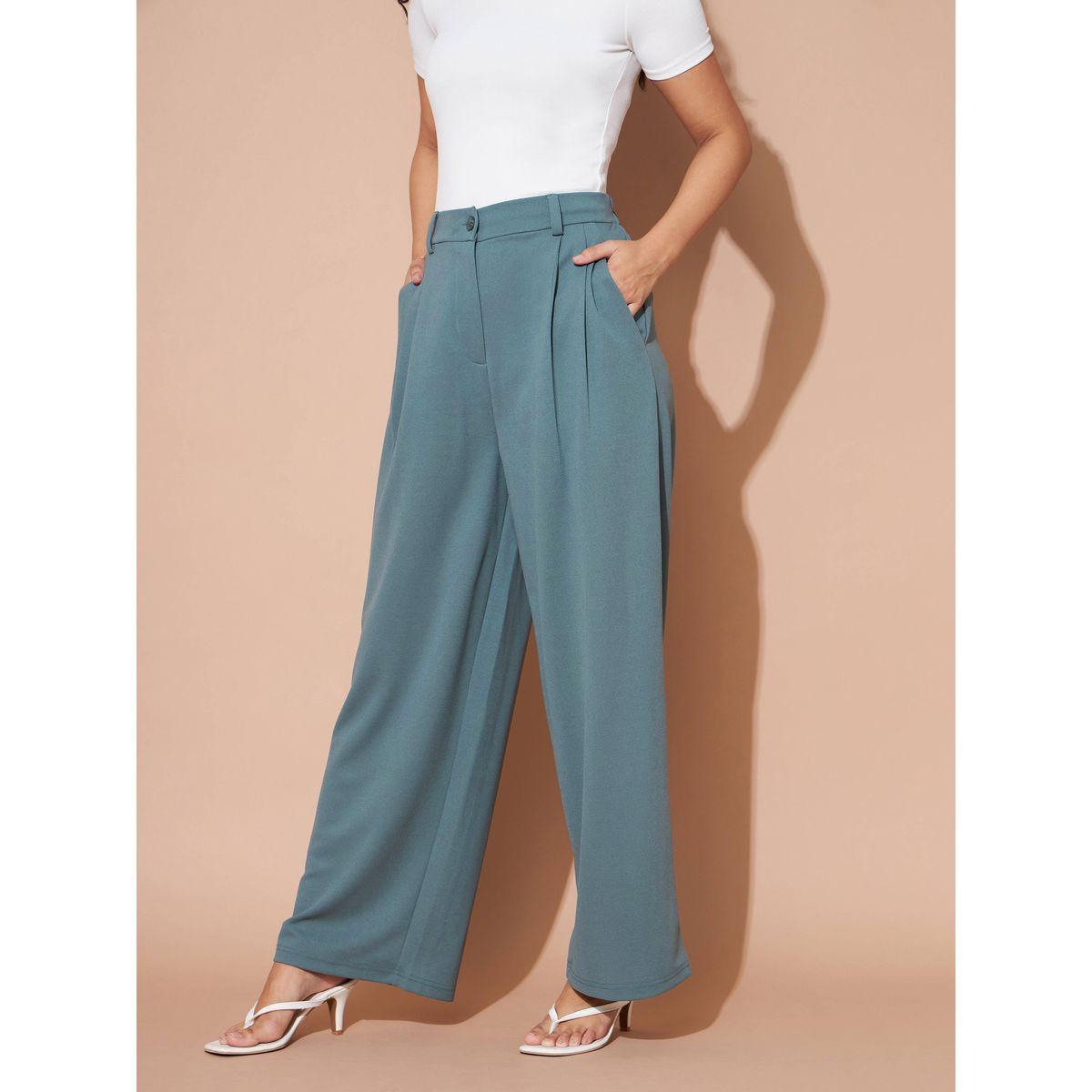 Fold Pleat Wide Leg Pants with Belt Loops-women-clothing-bottoms-trousers-image-3