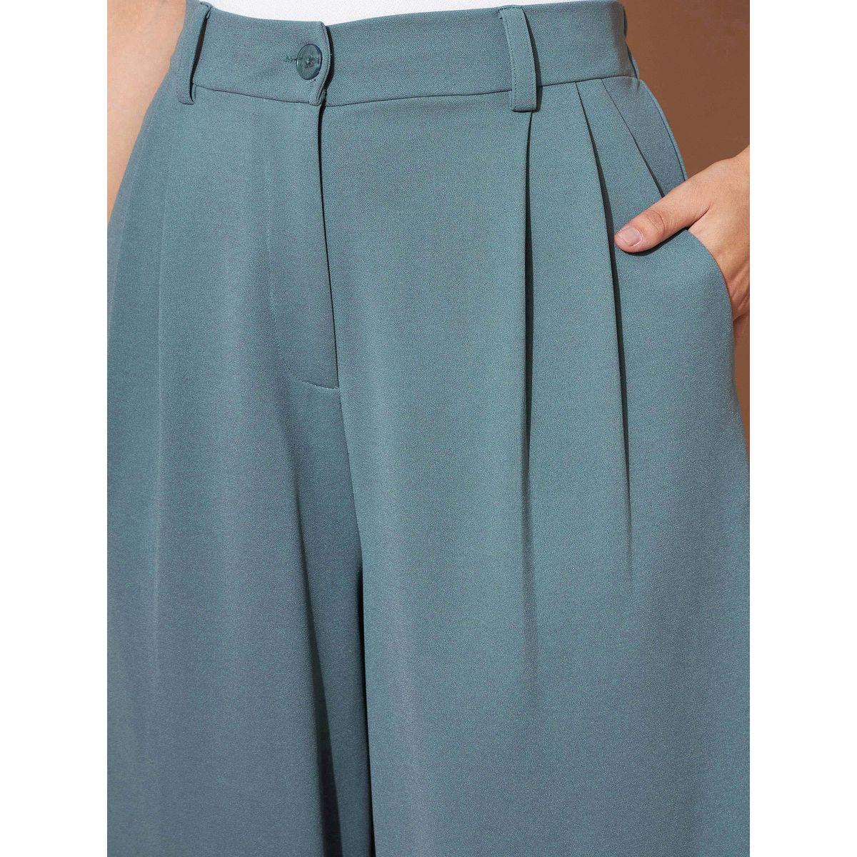 Fold Pleat Wide Leg Pants with Belt Loops-women-clothing-bottoms-trousers-image-4