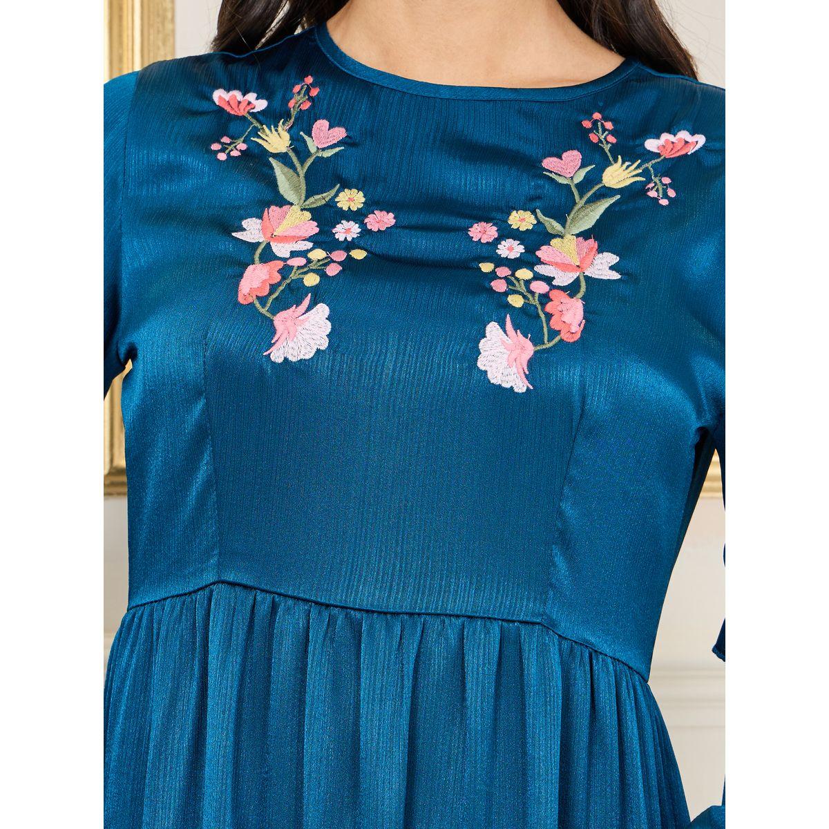 Styli Limited Satin Floral Embroidered Tiered Midi Dress-women-clothing-dresses-image-3