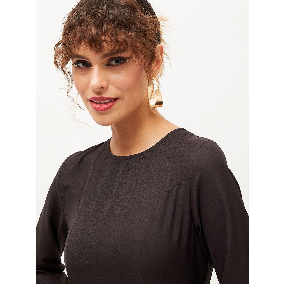Sassafras X Styli Belted Tiered Maxi Dress with Long Sleeve-women-clothing-dresses-image-4