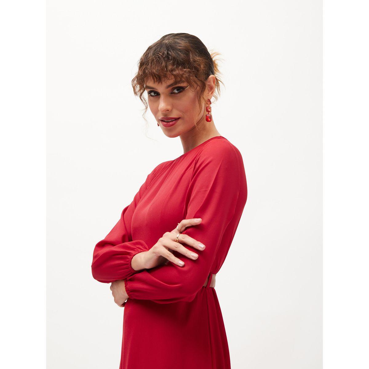 Sassafras X Styli Belted Tiered Maxi Dress with Long Sleeve-women-clothing-dresses-image-4