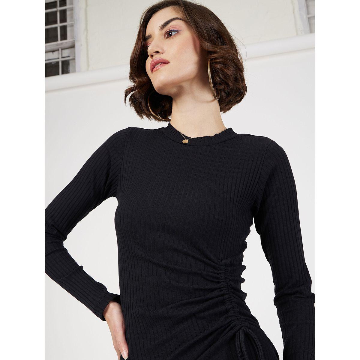 فستان ميدي بتفاصيل مزمومة ساسافراس × ستايلي-women-clothing-dresses-image-4
