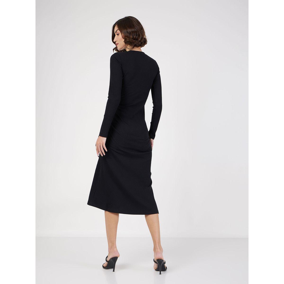 Sassafras X Styli Side Ruched Ribbed Bodycon Midi Dress-women-clothing-dresses-image-5
