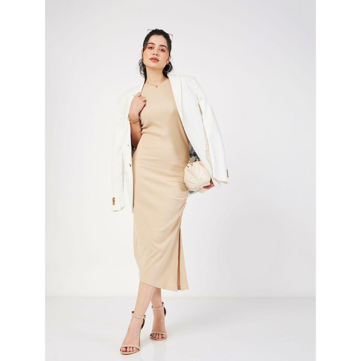 Side Ruched Ribbed Bodycon Midi Dress-women-clothing-dresses-image-2