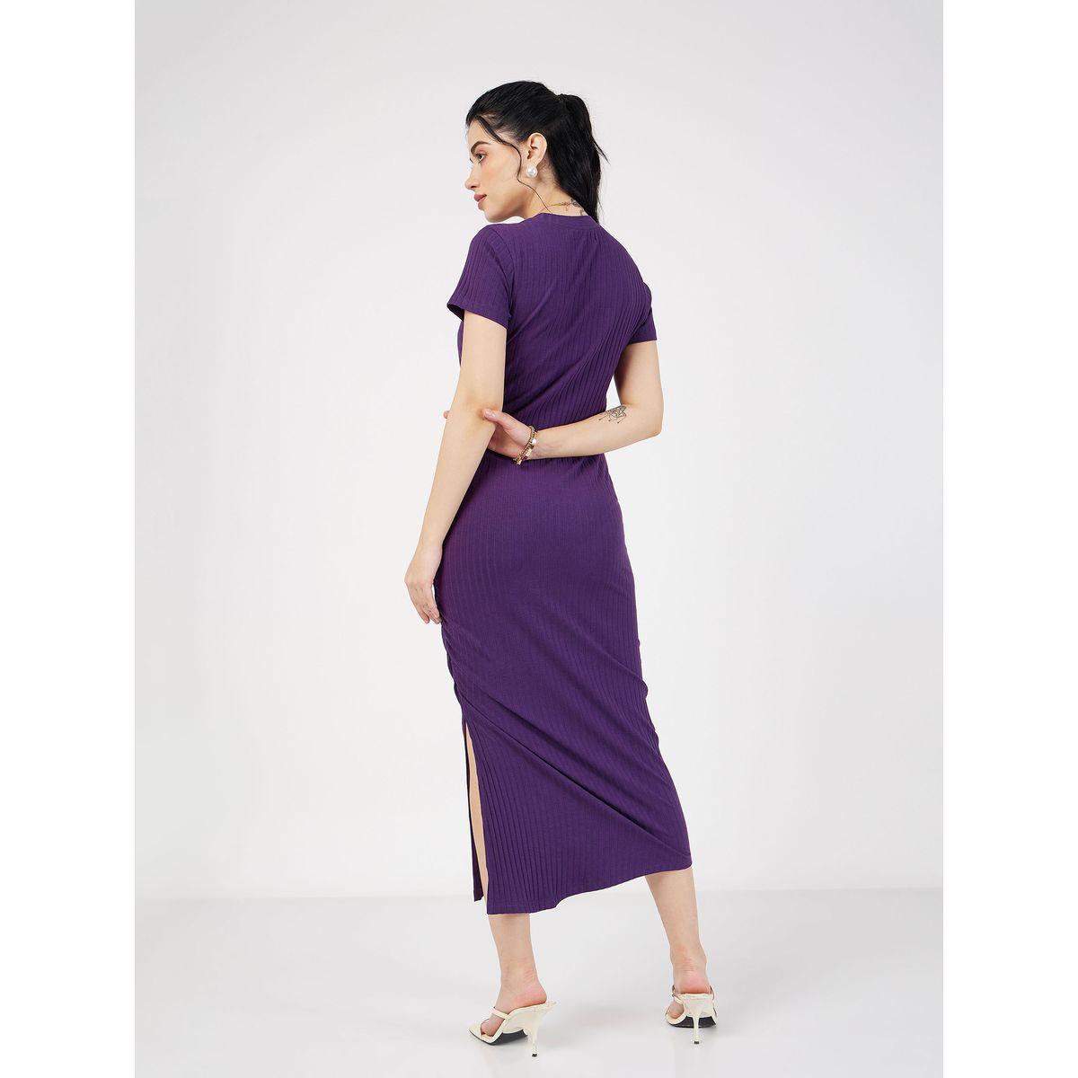 Side Ruched Ribbed Bodycon Midi Dress-women-clothing-dresses-image-5