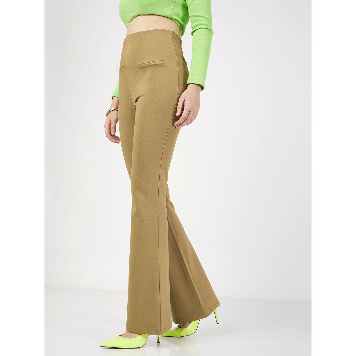 بنطال بحافة واسعة وخصر عالي مع جيوب ساسافراس × ستايلي-women-clothing-bottoms-trousers-image-3