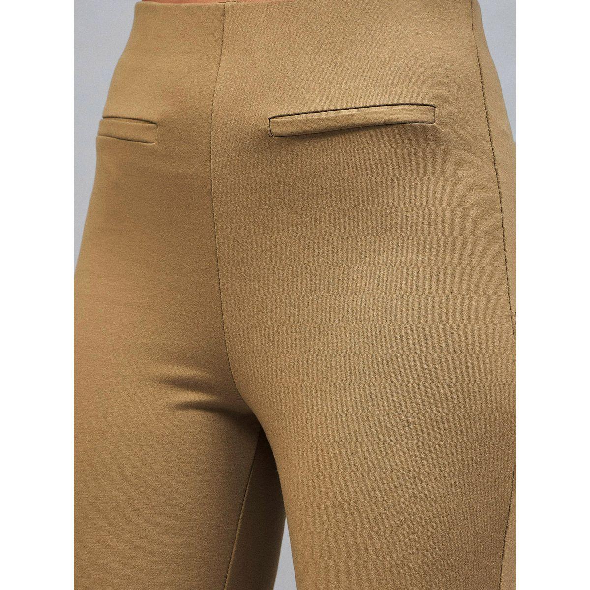 بنطال بحافة واسعة وخصر عالي مع جيوب ساسافراس × ستايلي-women-clothing-bottoms-trousers-image-4