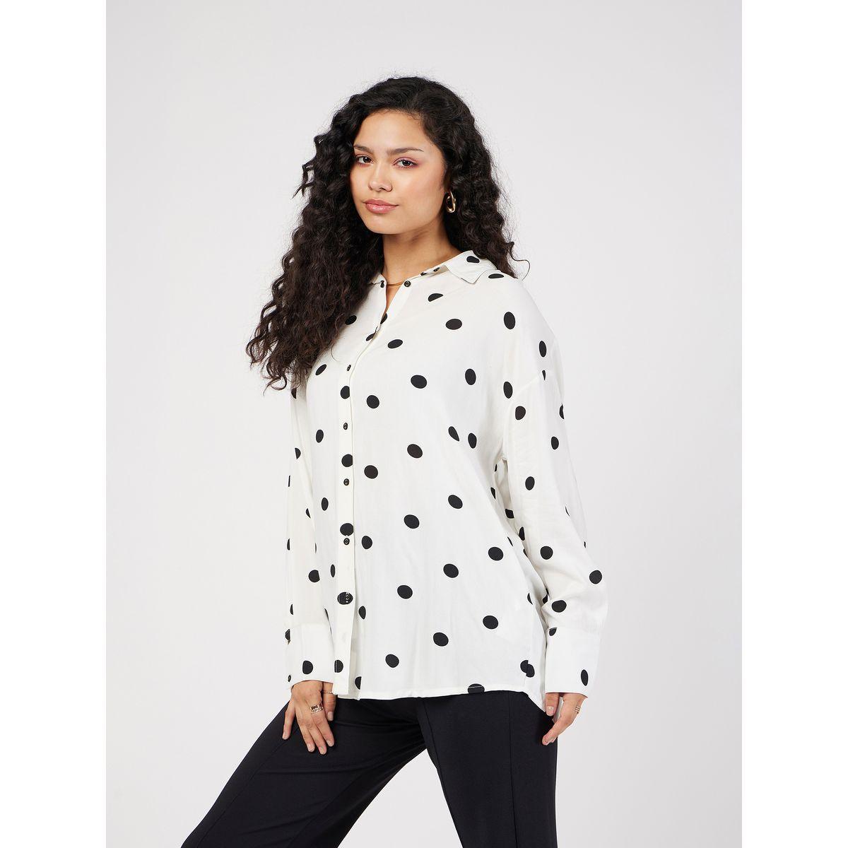 Sassafras X Styli Oversized All Over Polka Dot Print Shirt-women-clothing-shirtsandblouses-shirts-image-3