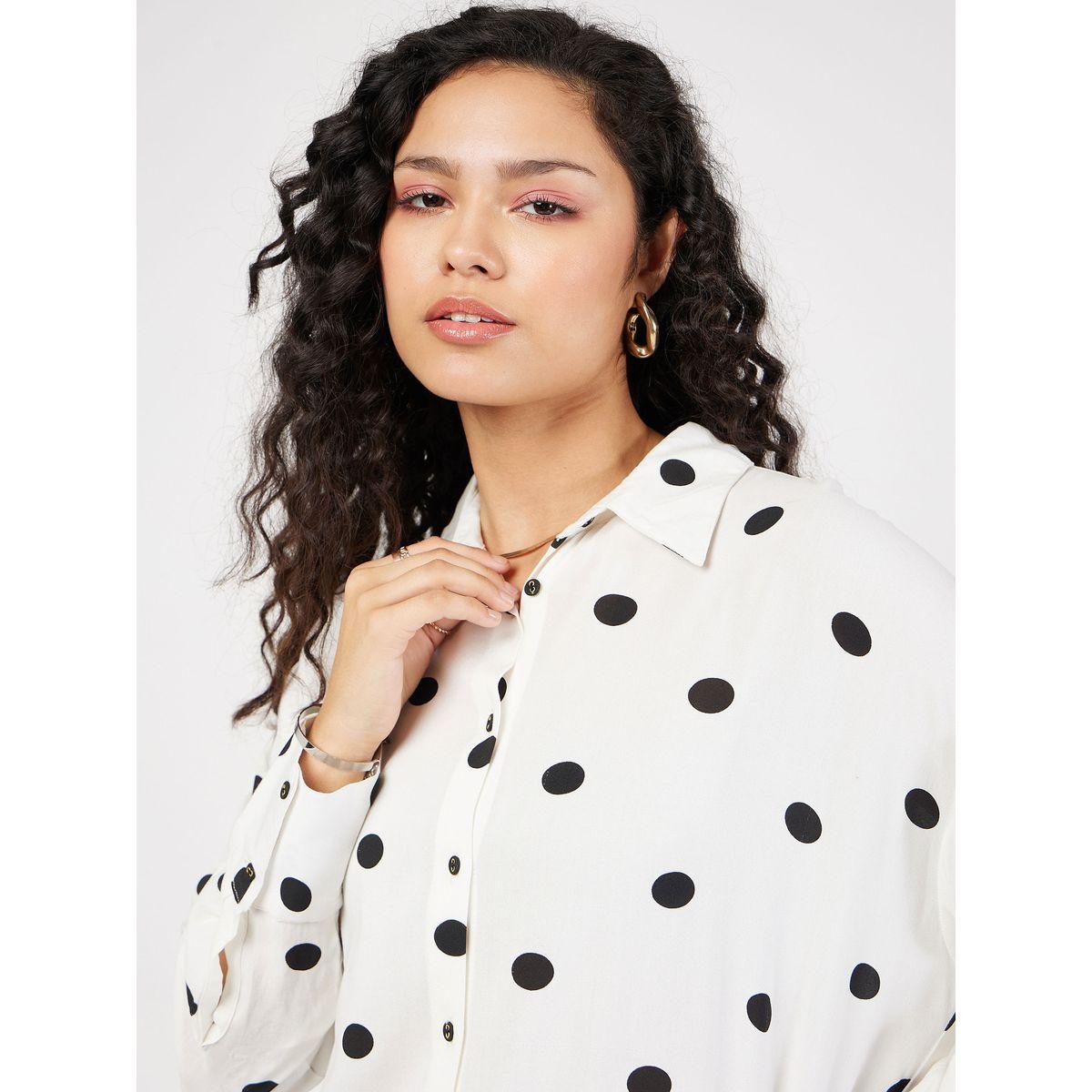 Sassafras X Styli Oversized All Over Polka Dot Print Shirt-women-clothing-shirtsandblouses-shirts-image-4