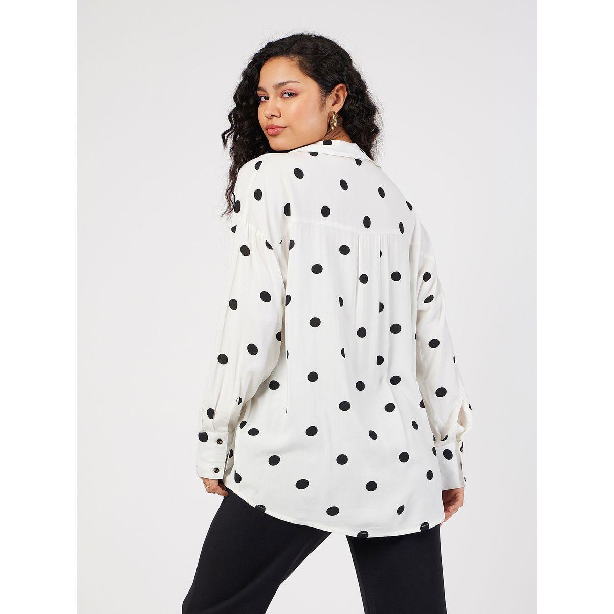 Sassafras X Styli Oversized All Over Polka Dot Print Shirt-women-clothing-shirtsandblouses-shirts-image-5