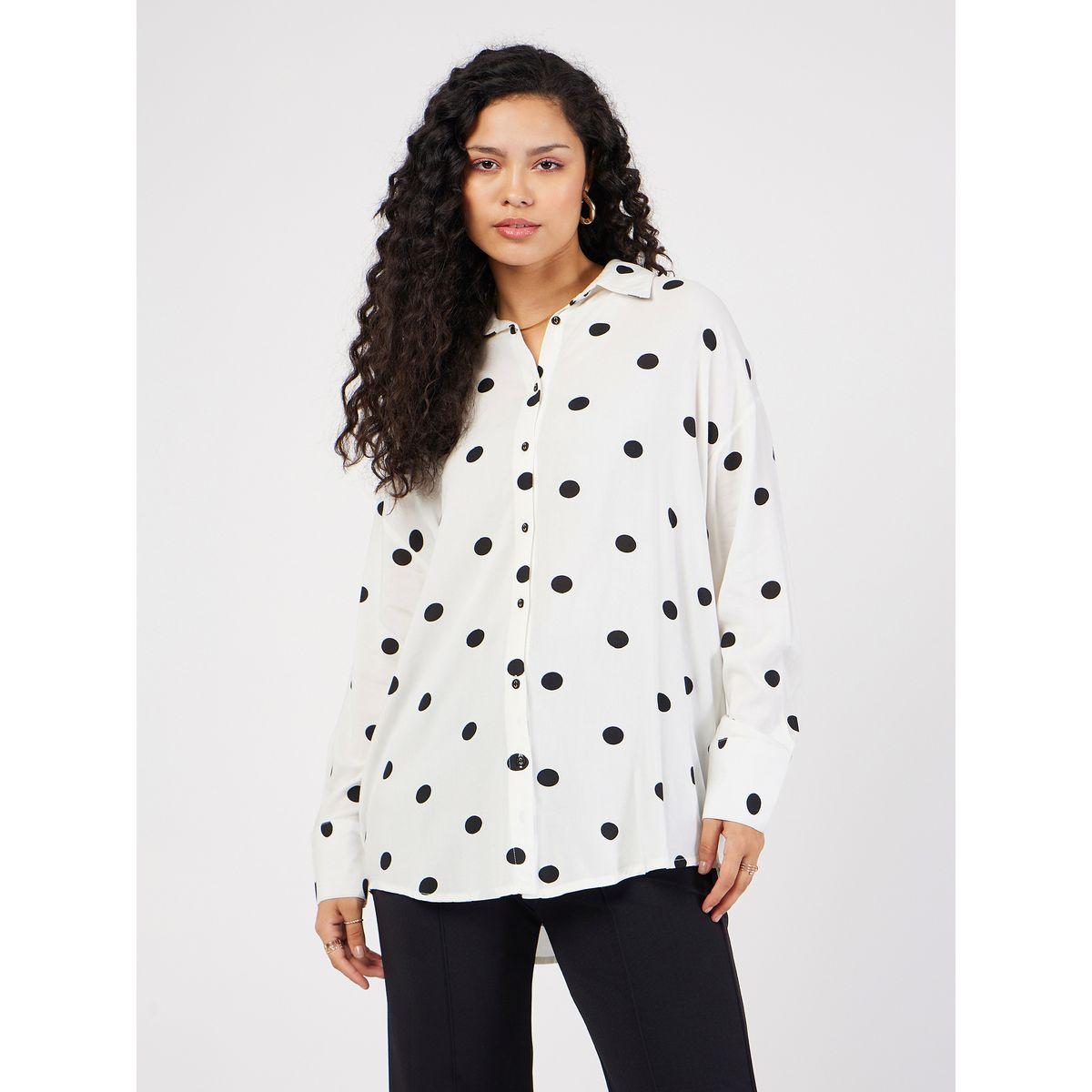 Sassafras X Styli Oversized All Over Polka Dot Print Shirt-women-clothing-shirtsandblouses-shirts-image-7