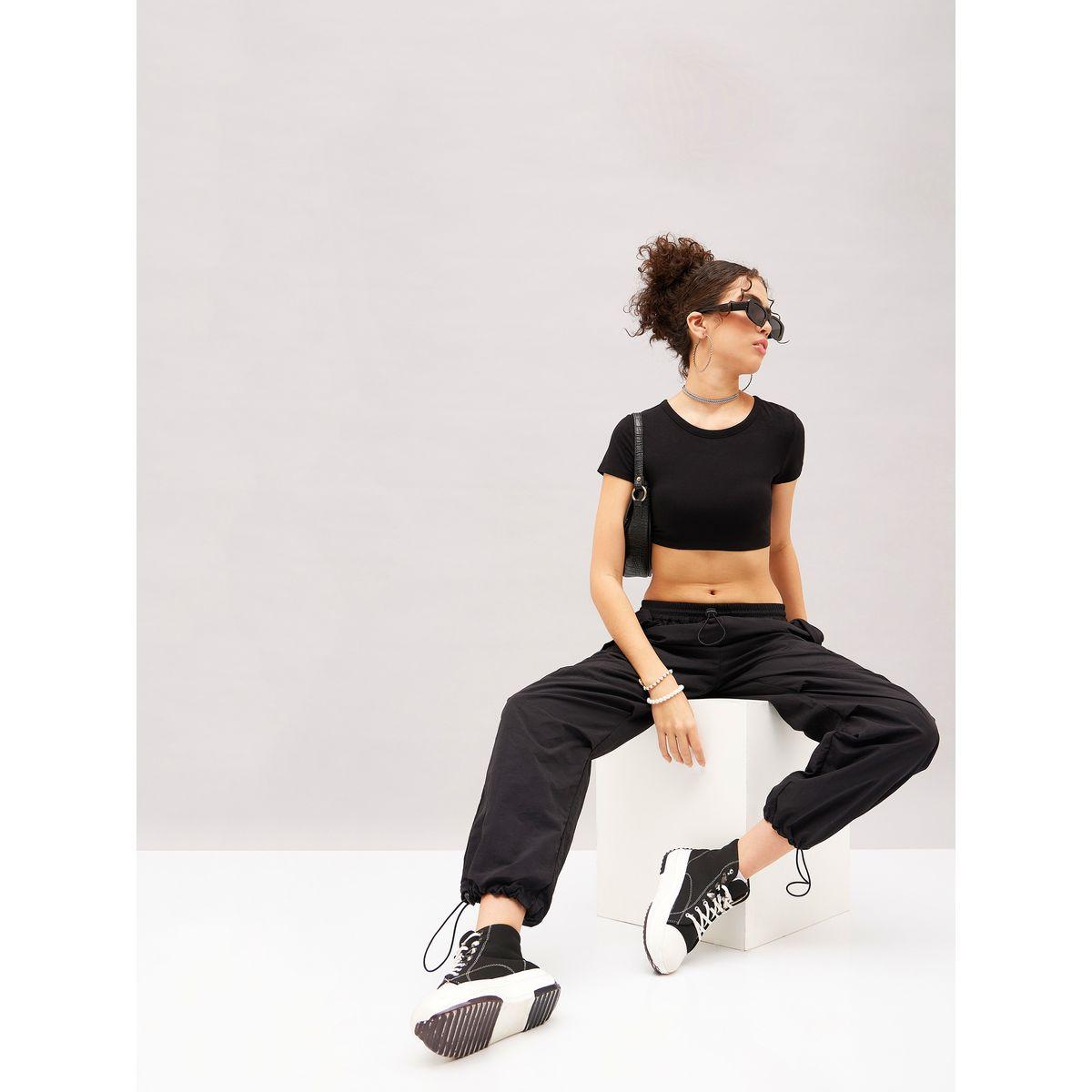Solid Cargo Parachute Pants-women-clothing-bottoms-trousers-image-6