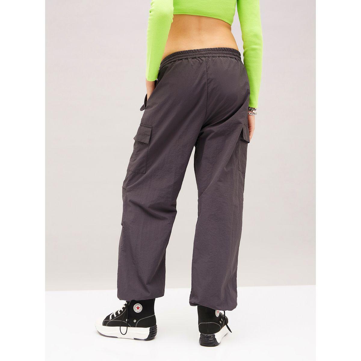 Solid Cargo Parachute Pants-women-clothing-bottoms-trousers-image-5