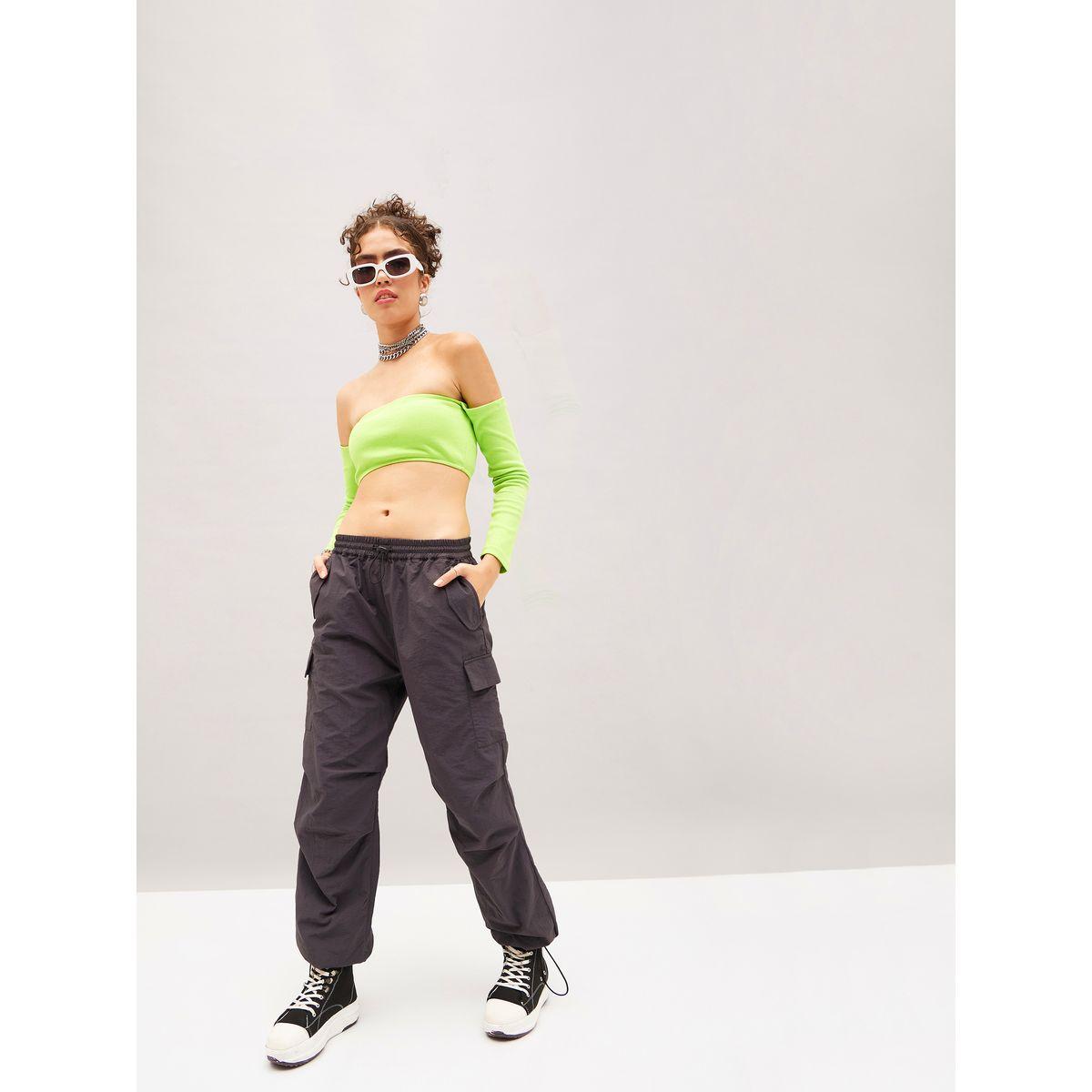 Solid Cargo Parachute Pants-women-clothing-bottoms-trousers-image-6