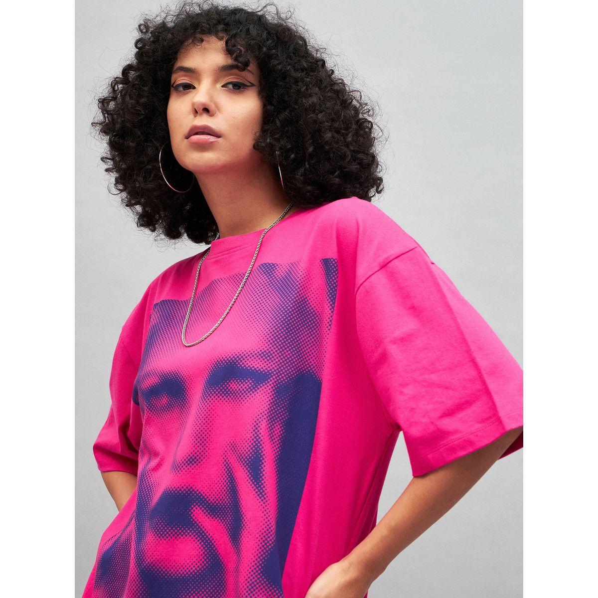 تيشيرت واسع مطبع بطبعة جرافيك ساسافراس × ستايلي-women-clothing-tshirts-image-4