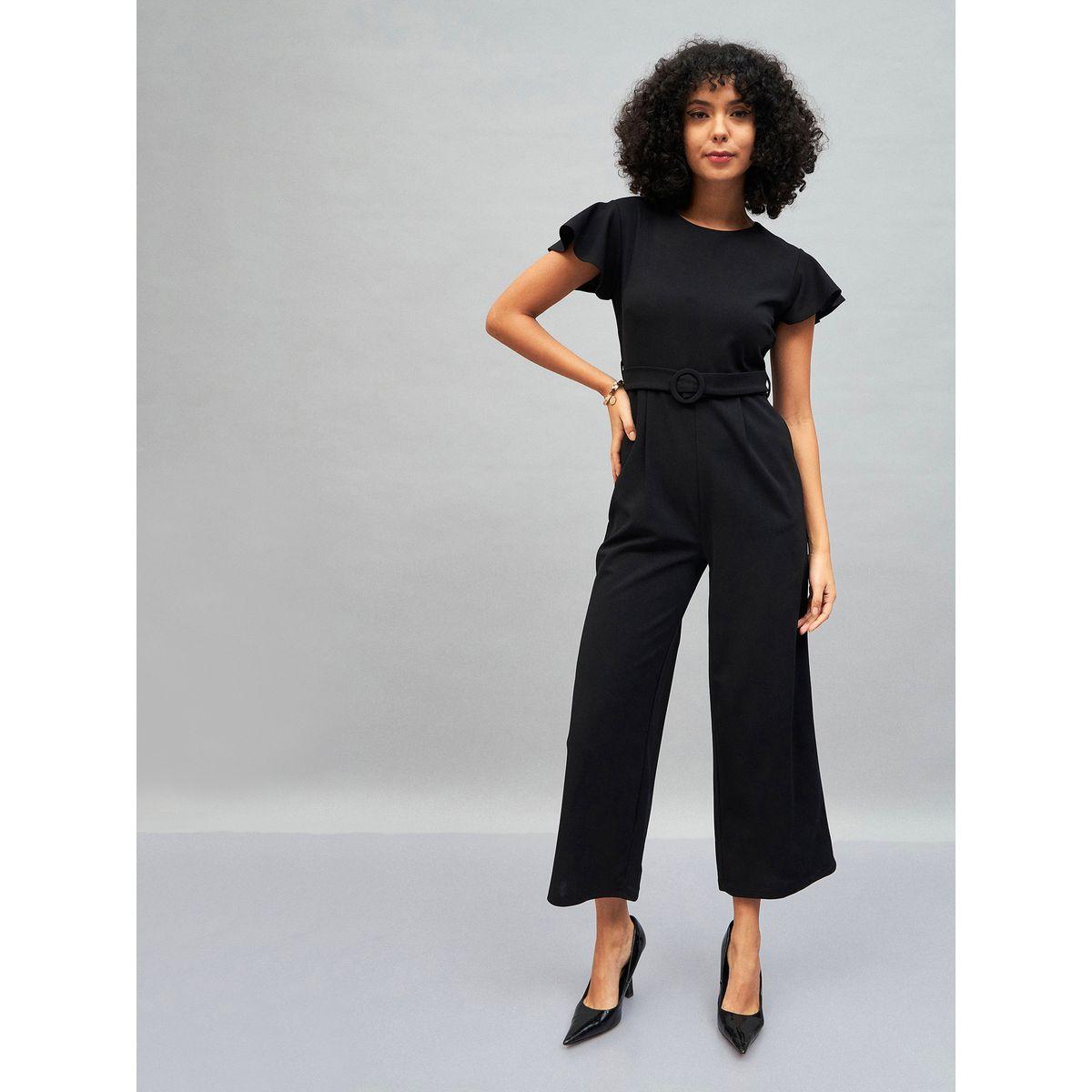 Sassafras X Styli Solid Belted Jumpsuit with Short Sleeves-women-clothing-jumpsuits-image-6