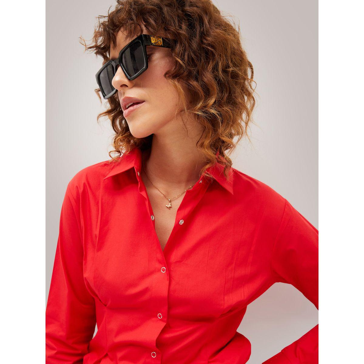 Sassafras X Styli Pleated Detail Push Button Closure Shirt-women-clothing-shirtsandblouses-shirts-image-4