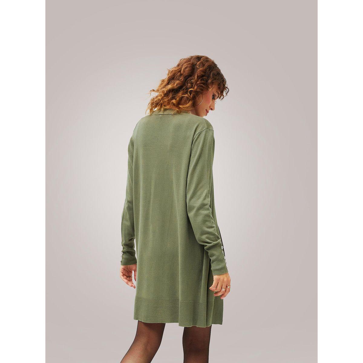 Sassafras X Styli Solid Button Detail Sleeve Shrug-women-clothing-shirtsandblouses-shirts-image-5