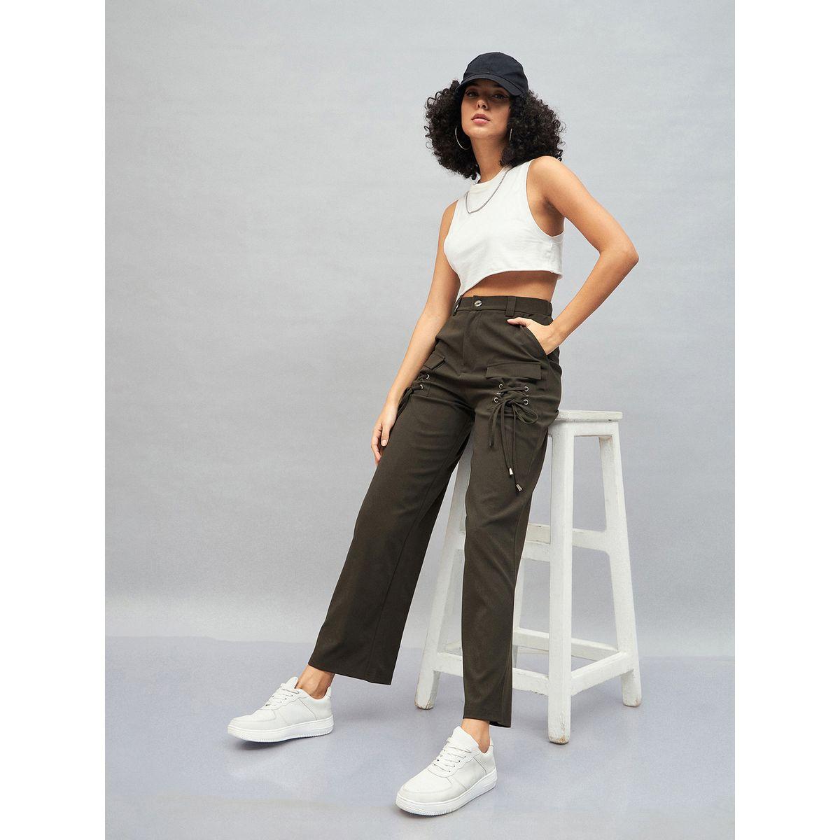Sassafras X Styli  Drawstring Pocket Detail High Rise Cargo Pants-women-clothing-bottoms-trousers-image-2