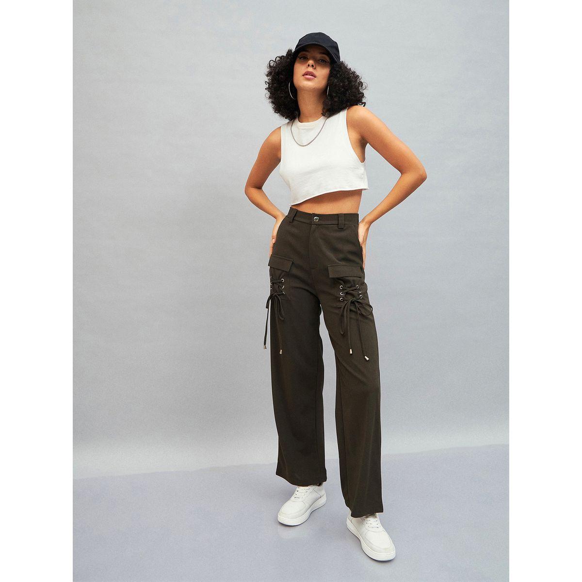 بنطال كارجو بتفاصيل جيوب مع أربطة ساسافراس × ستايلي-women-clothing-bottoms-trousers-image-6