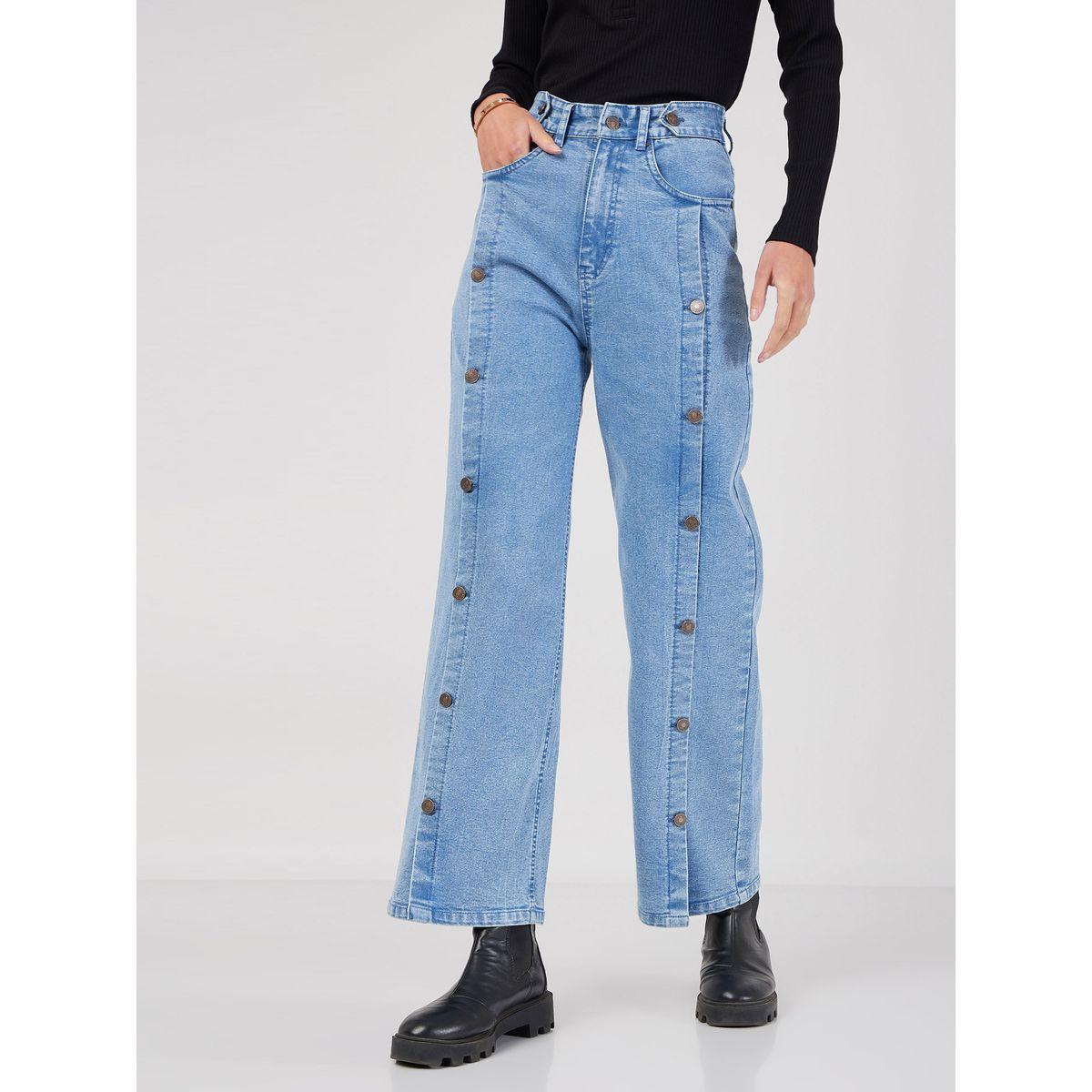 Button Detail Straight Fit Jeans with Pockets-women-clothing-bottoms-jeans-image-1