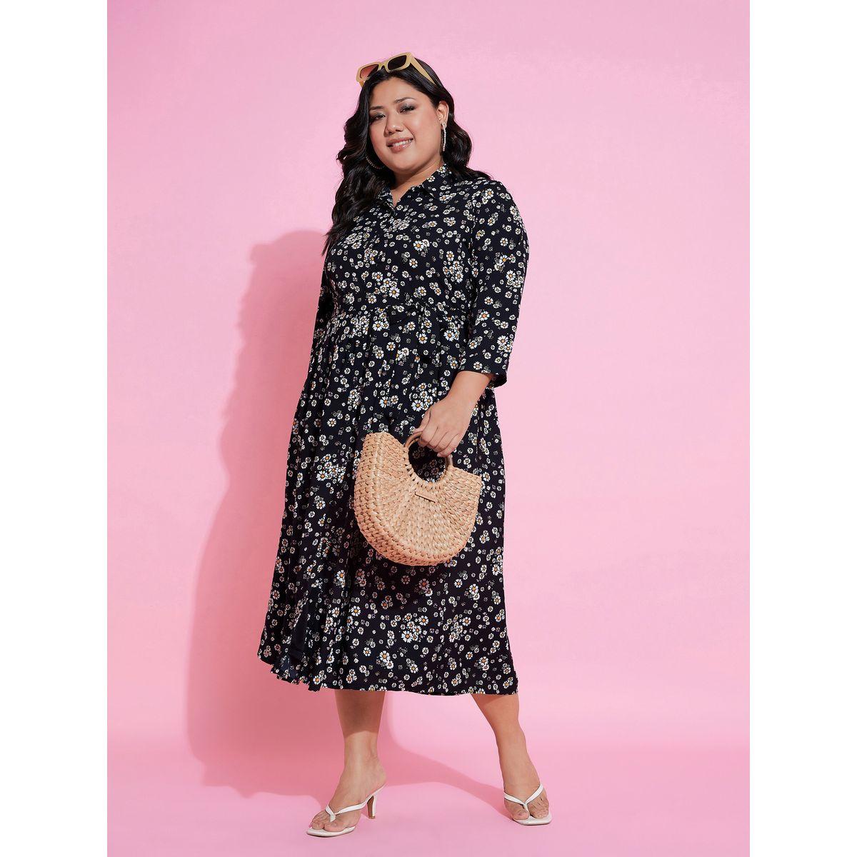 فستان ميدي مطبع بزهور مع حزام ساسافراس × ستايلي-women-clothing-dresses-image-2