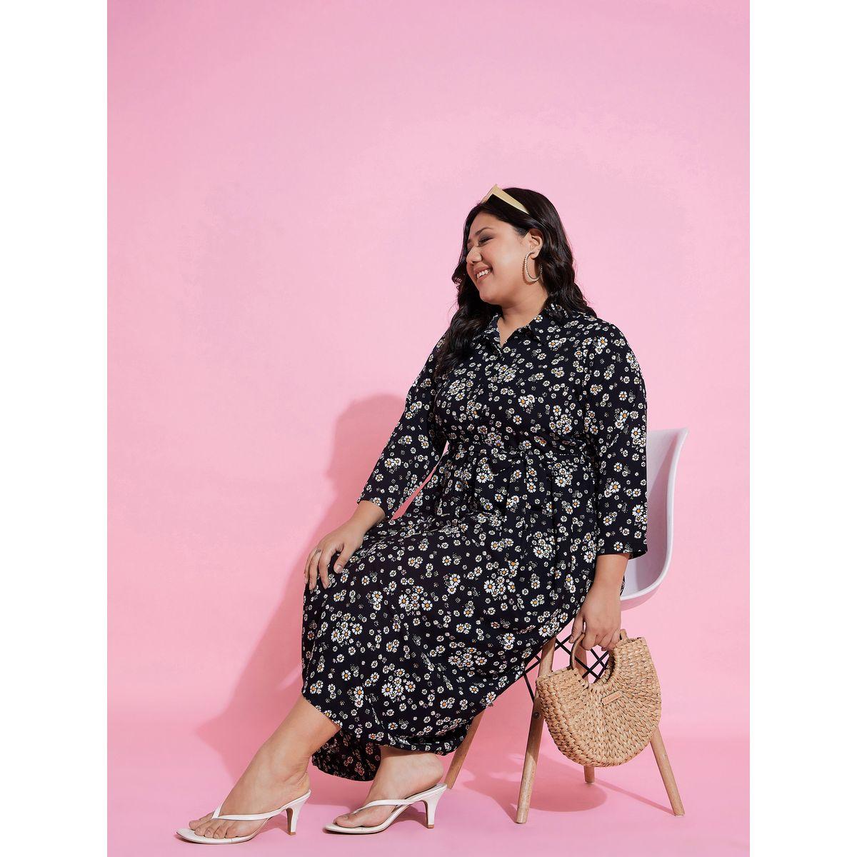 فستان ميدي مطبع بزهور مع حزام ساسافراس × ستايلي-women-clothing-dresses-image-6