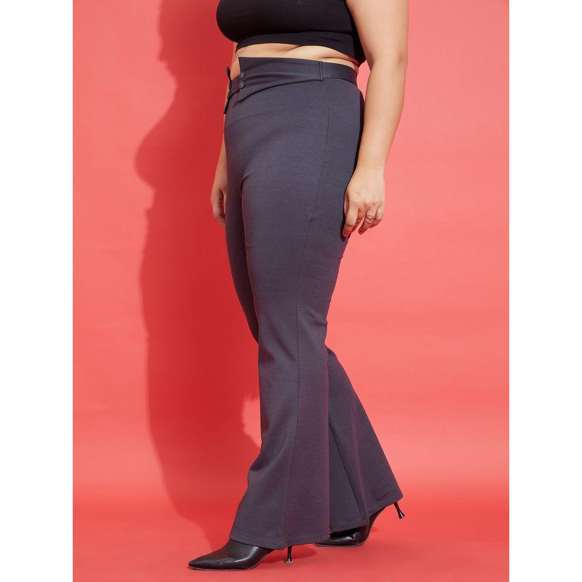 بنطال مزين بازرار مع حافة واسعة ساسافراس × ستايلي-women-clothing-bottoms-trousers-image-3