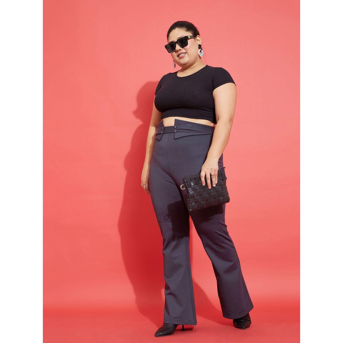 Sassafras X Styli Plus Front Button Detail Bell Bottom Trousers-women-clothing-bottoms-trousers-image-6