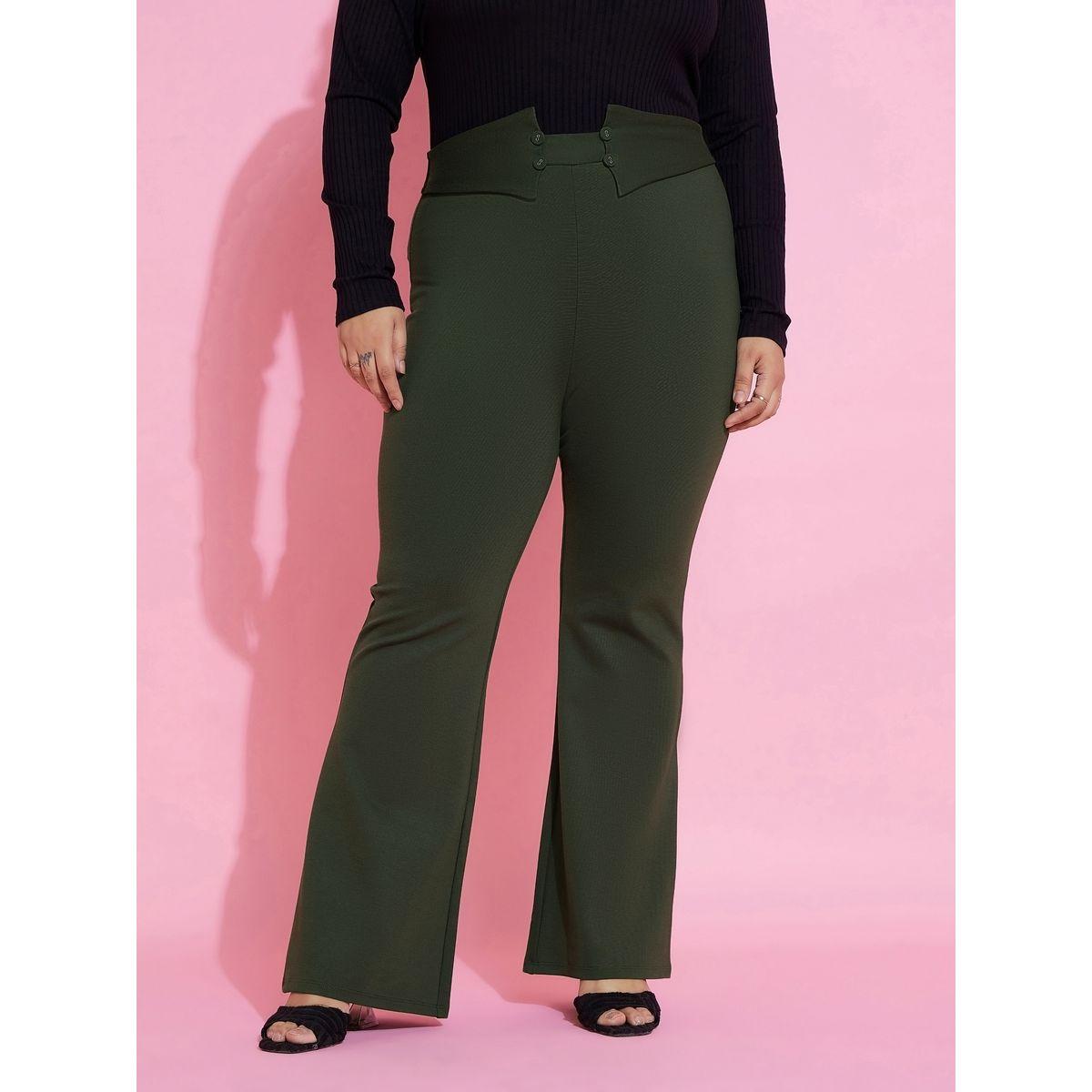 Sassafras X Styli Plus Front Button Detail Bell Bottom Trousers-women-clothing-bottoms-trousers-image-1