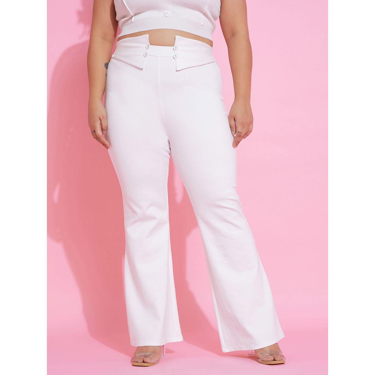 بنطال مزين بازرار مع حافة واسعة ساسافراس × ستايلي-women-clothing-bottoms-trousers-image-6