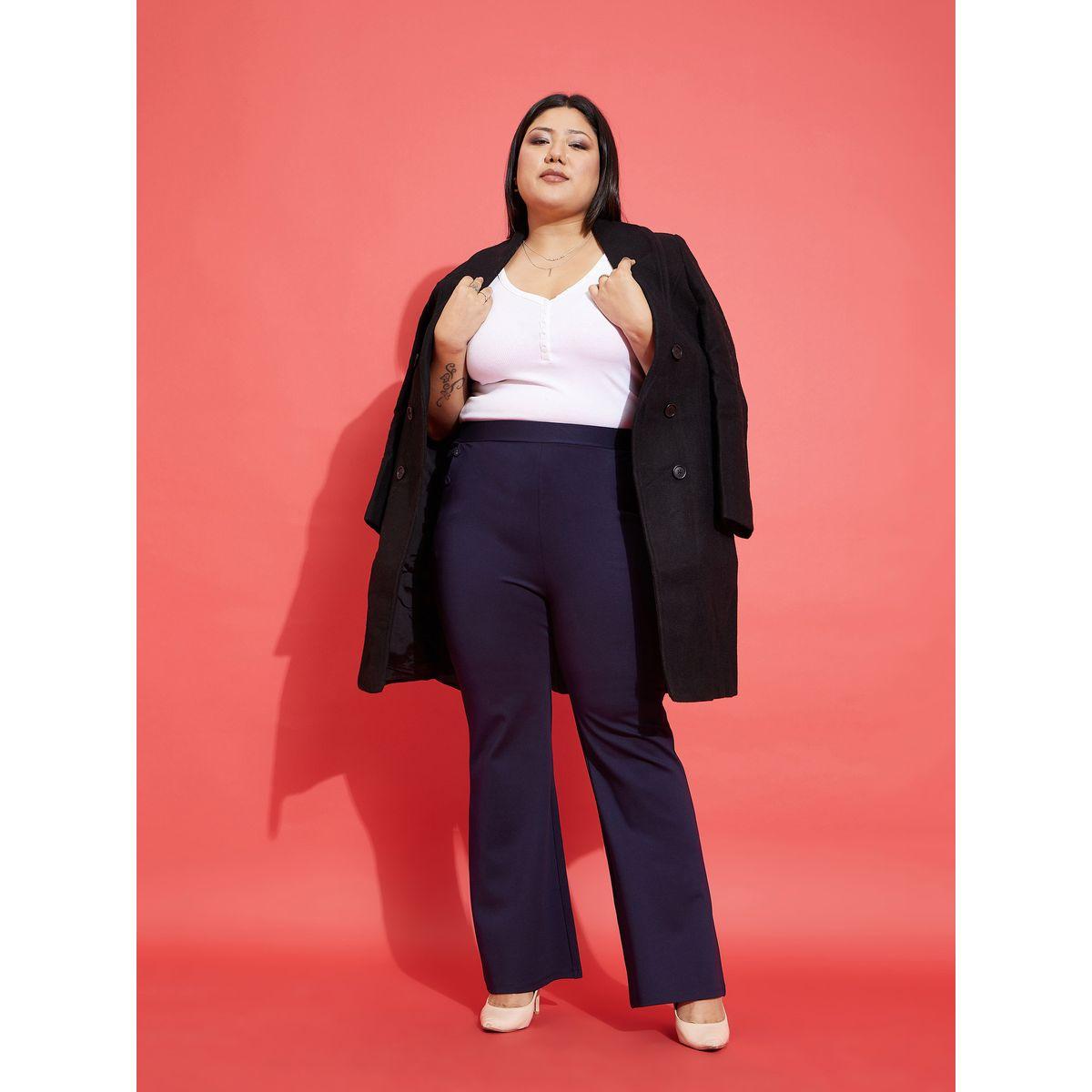 Sassafras X Styli Plus Button Bell Bottom Trousers with Pockets-women-clothing-bottoms-trousers-image-6