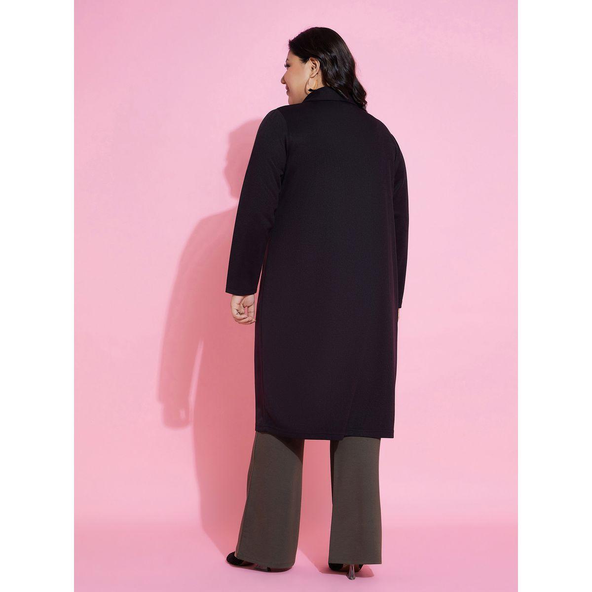 Plus Solid Pocket Detail Midi Shrug-women-clothing-shirtsandblouses-shirts-image-2