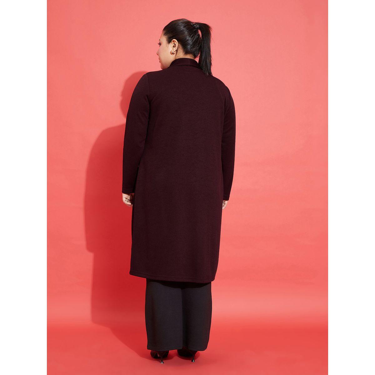 Plus Solid Pocket Detail Midi Shrug-women-clothing-shirtsandblouses-shirts-image-4