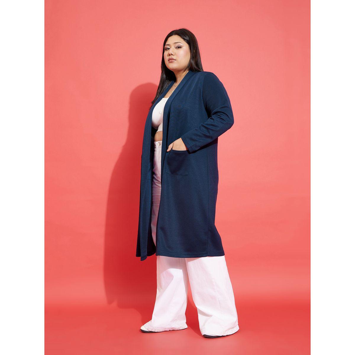 Sassafras X Styli Plus Solid Pocket Detail Midi Shrug-women-clothing-shirtsandblouses-shirts-image-3