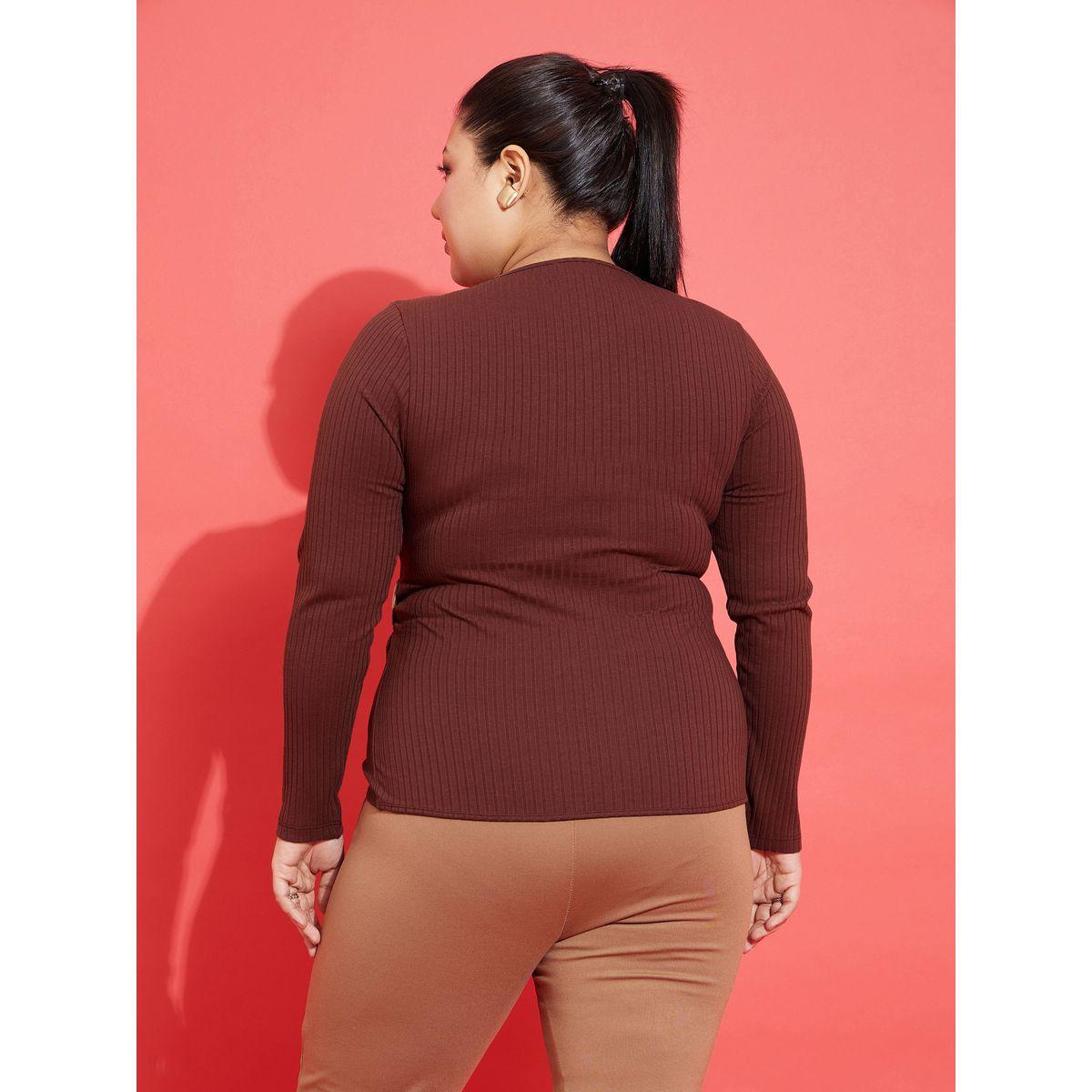 Sassafras X Styli Plus Rib Side Buckle Detail Long Sleeve Top-women-clothing-shirtsandblouses-blouses-image-5