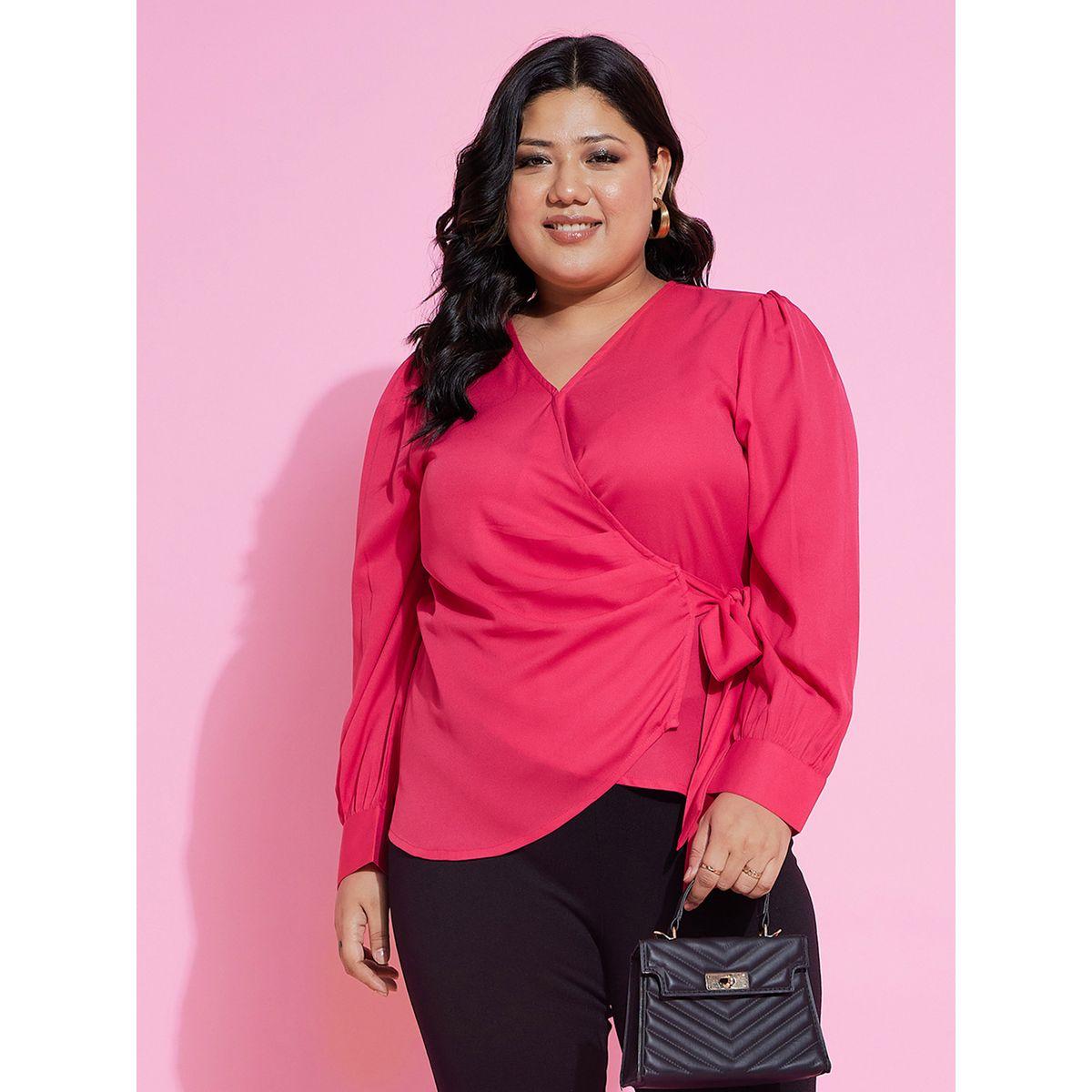 بلوزة بيبلوم بمقاس كبير واكمام طويلة ساسافراس × ستايلي-women-clothing-shirtsandblouses-blouses-image-1