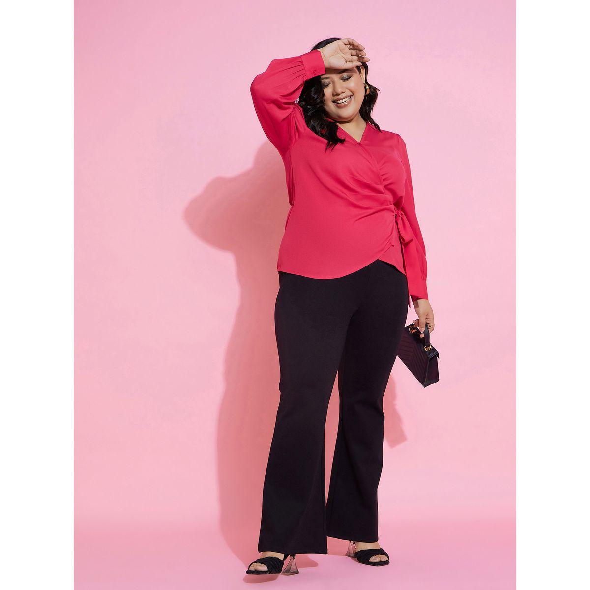 Sassafras X Styli Plus Side Knot Long Sleeve Peplum Top-women-clothing-shirtsandblouses-blouses-image-2