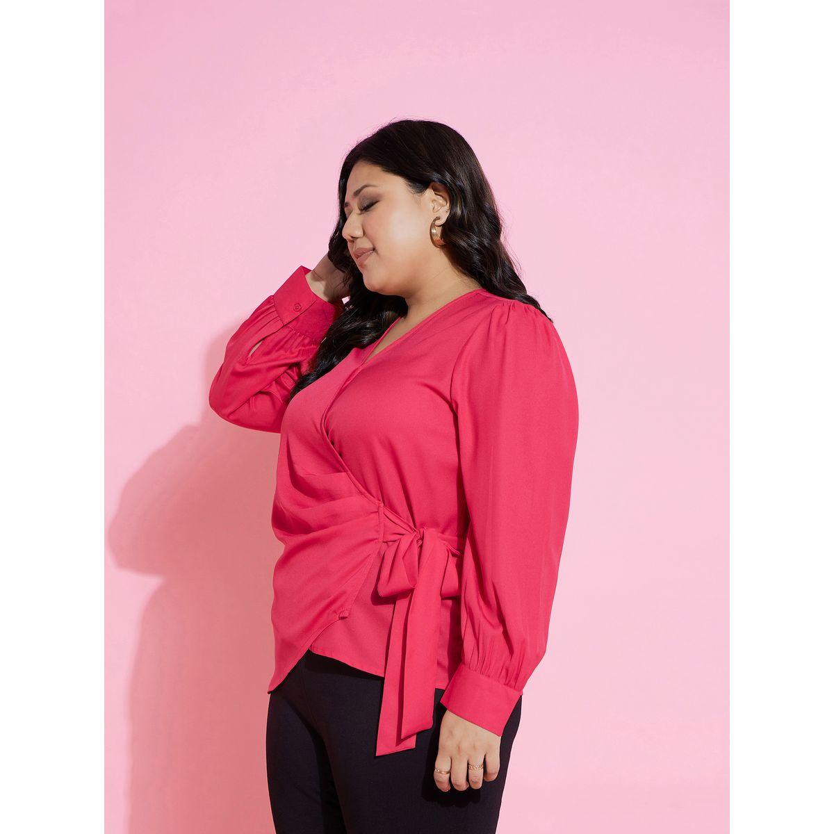 بلوزة بيبلوم بمقاس كبير واكمام طويلة ساسافراس × ستايلي-women-clothing-shirtsandblouses-blouses-image-3