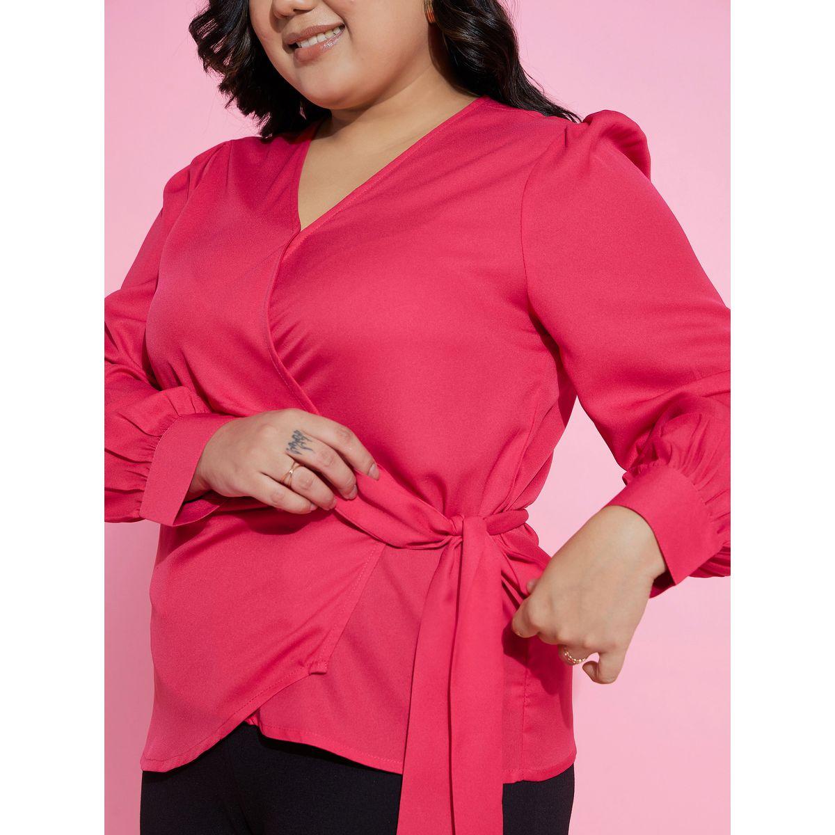 Sassafras X Styli Plus Side Knot Long Sleeve Peplum Top-women-clothing-shirtsandblouses-blouses-image-4