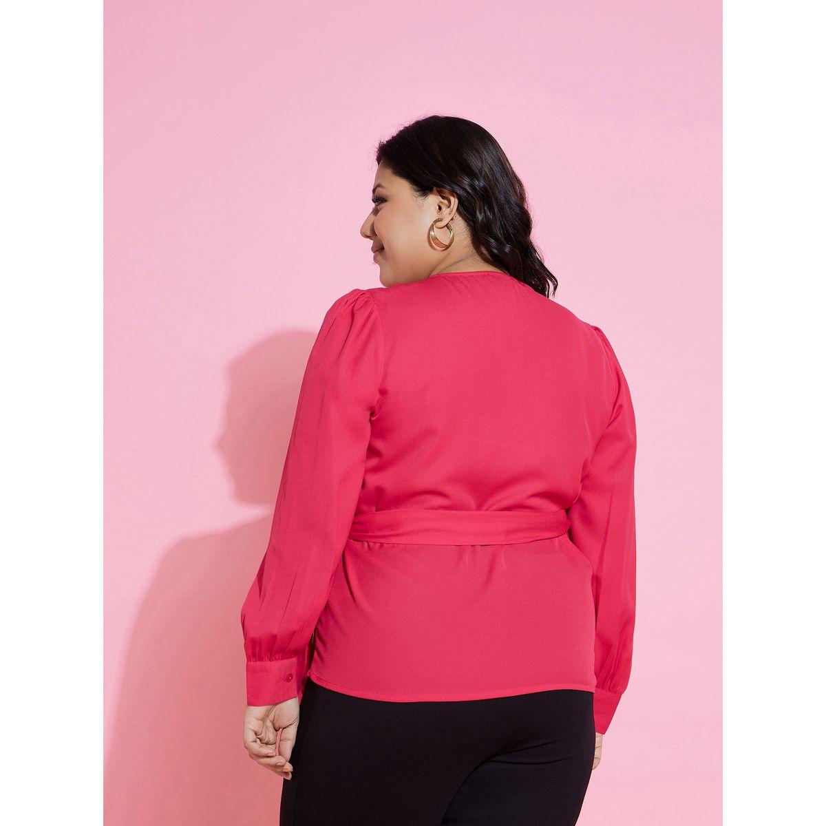 Sassafras X Styli Plus Side Knot Long Sleeve Peplum Top-women-clothing-shirtsandblouses-blouses-image-5