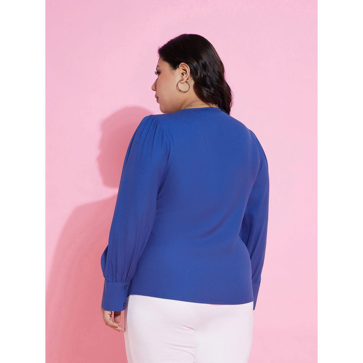 بلوزة بيبلوم بمقاس كبير وتفاصيل عقدة ساسافراس × ستايلي-women-clothing-shirtsandblouses-blouses-image-5