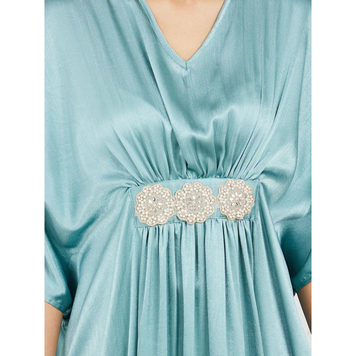 Styli Limited Satin Embellished Waist Kaftan Maxi Dress-women-clothing-dresses-image-3