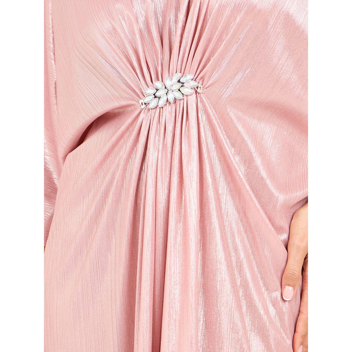 فستان طويل مزين بزمة مع تفاصيل براقة-women-clothing-dresses-image-3
